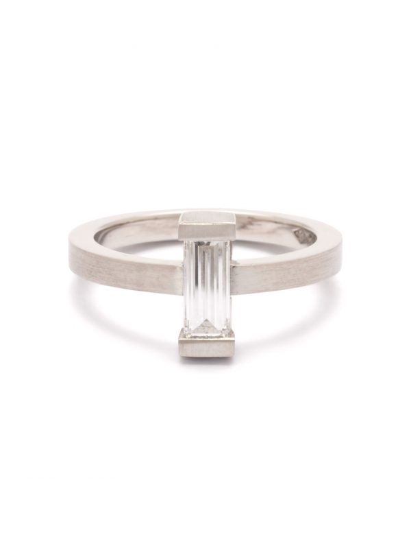 Falling Water Ring – Platinum & White Diamond