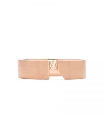 Tension Set Ring – Rose Gold & Champagne Diamond