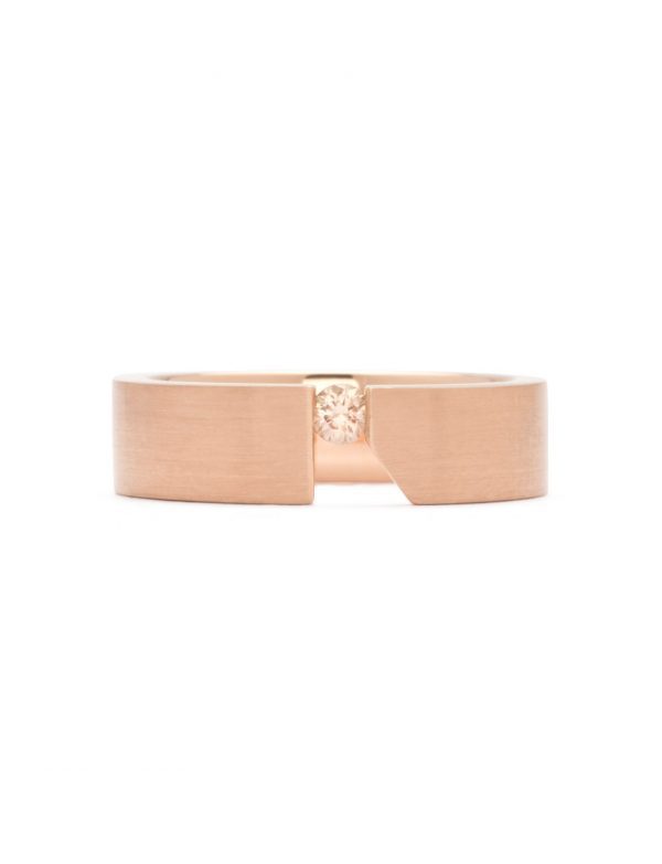 Tension Set Ring – Rose Gold & Champagne Diamond