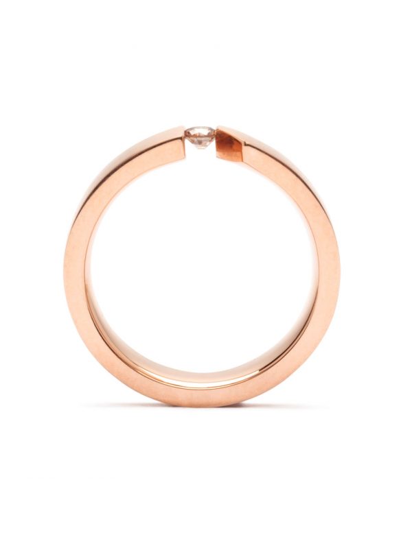 Tension Set Ring – Rose Gold & Champagne Diamond