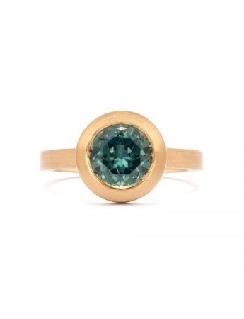 Bezel Ring – Gold & Seafoam Blue Parti Sapphire