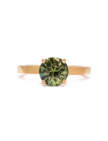 Four Claw Ring – Gold & Green Parti Sapphire