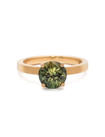 Four Claw Ring – Gold & Green Parti Sapphire