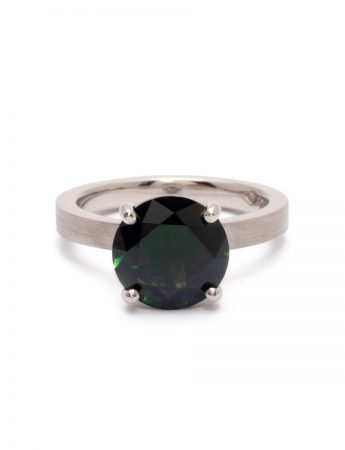 Four Claw Ring – Platinum & Parti Sapphire