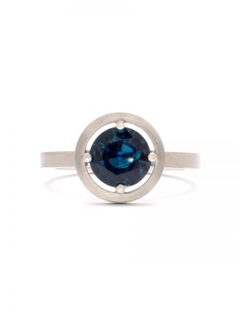 Halo Ring – Platinum & Blue Sapphire