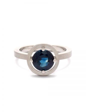 Halo Ring – Platinum & Blue Sapphire