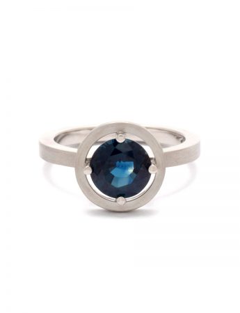 Halo Ring – Platinum & Blue Sapphire