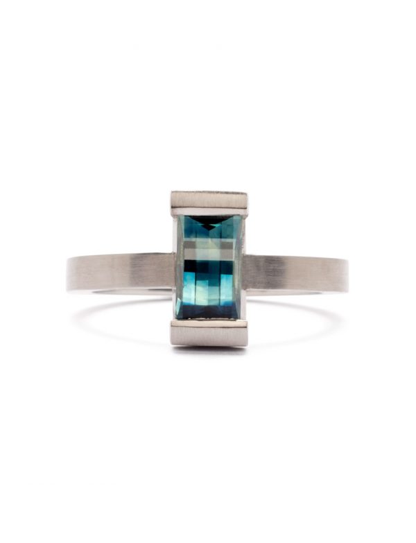 Falling Water Ring – Pixel Cut Australian Sapphire