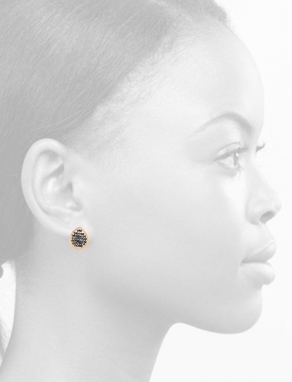 Small Teardrop Reef Earrings – Gold & Black Diamond