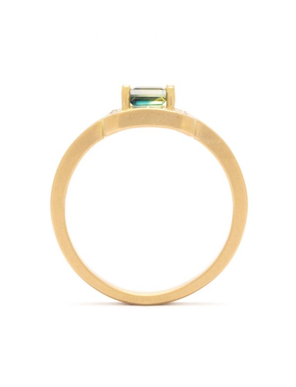 Square Outline Ring – Parti Sapphire & Diamond