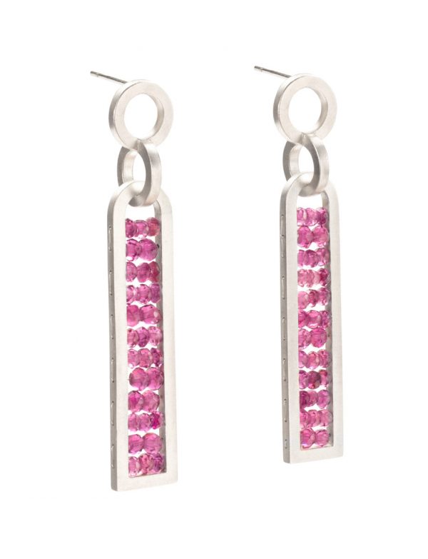 Triton Earrings – Silver & Rhodolite Garnets