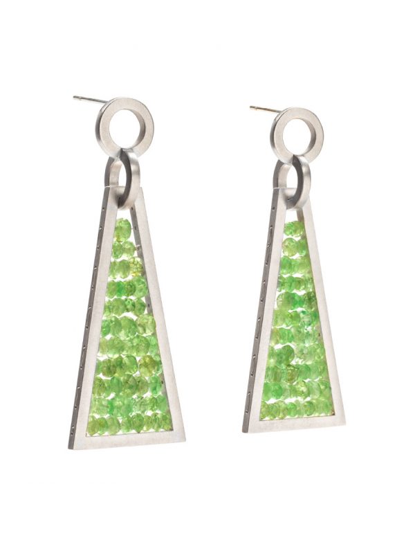 Rhea Stud Earrings – Silver & Tsavorite Garnet