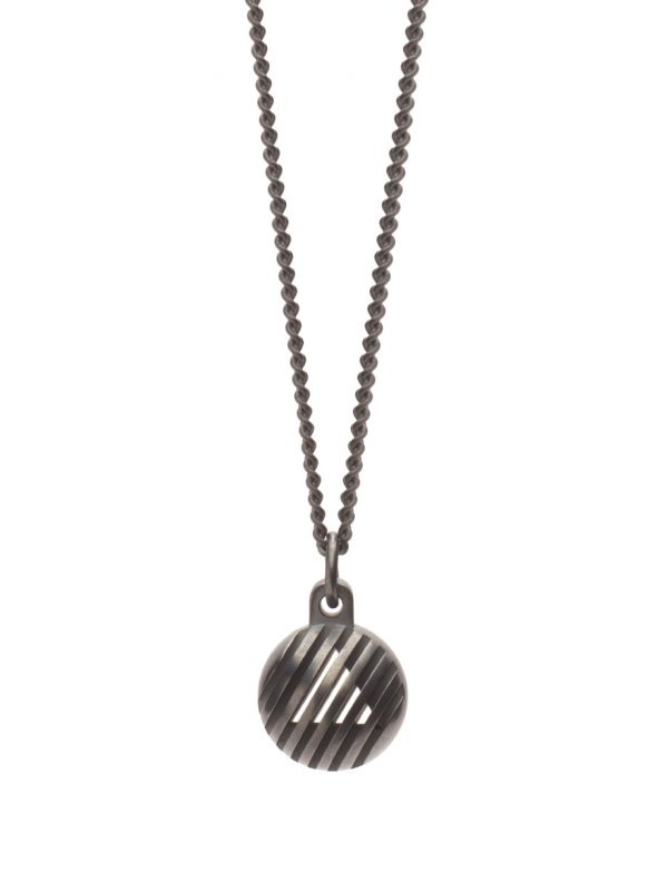 Secret Orb Triangle Pendant – Oxidised Silver
