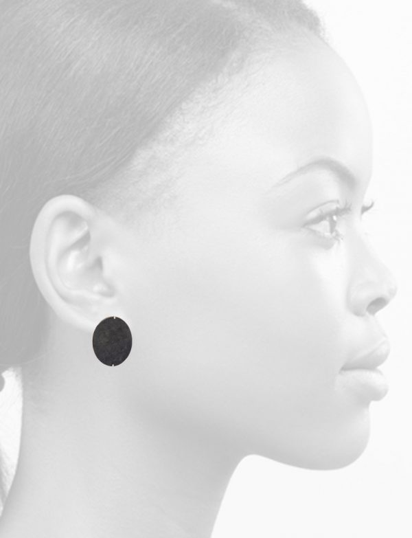 Big Blue Moon Disc Stud Earrings – Chiselled Steel