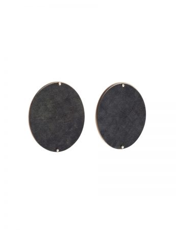 Big Blue Moon Disc Stud Earrings – Chiselled Steel