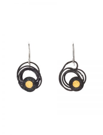 Full Moon Hook Earrings – Fine Gold Inlay