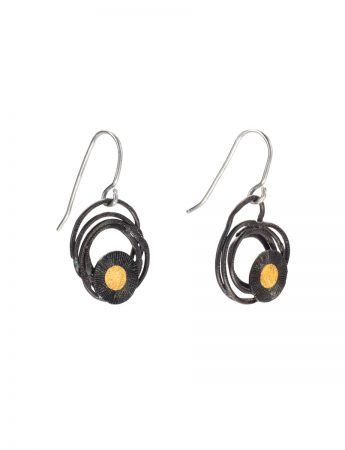 Full Moon Hook Earrings – Fine Gold Inlay