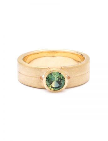 Lotus Ring – Yellow Gold & Australian Green Sapphire