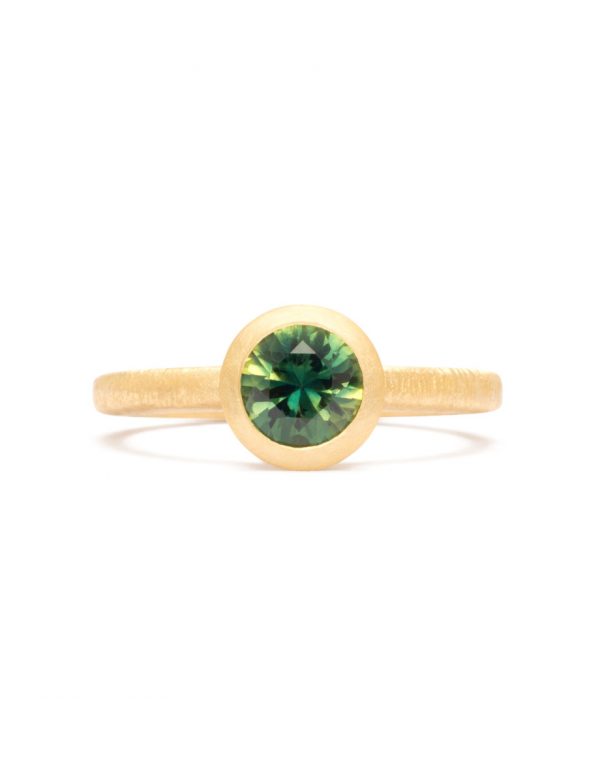Prominence Ring – Gold & Australian Green Sapphire