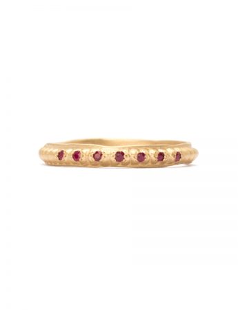 Istanbul Stitches Ring – Yellow Gold & Rubies