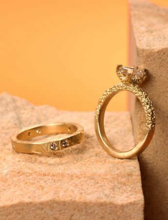 Melted Ring – Yellow Gold & White Diamonds