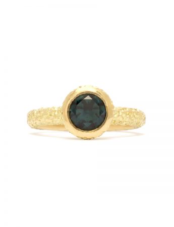 Cup Ring – Yellow Gold & Teal Sapphire