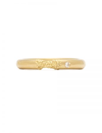 Curved Bridge Ring – Yellow Gold & White Diamond