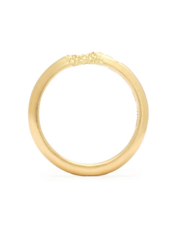 Curved Bridge Ring – Yellow Gold & White Diamond