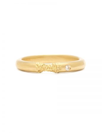 Curved Bridge Ring – Yellow Gold & White Diamond
