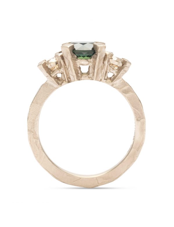 Classic Brutal Ring – White Gold & Sapphire