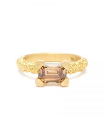 Longitude Ring – Yellow Gold & Champagne Diamond