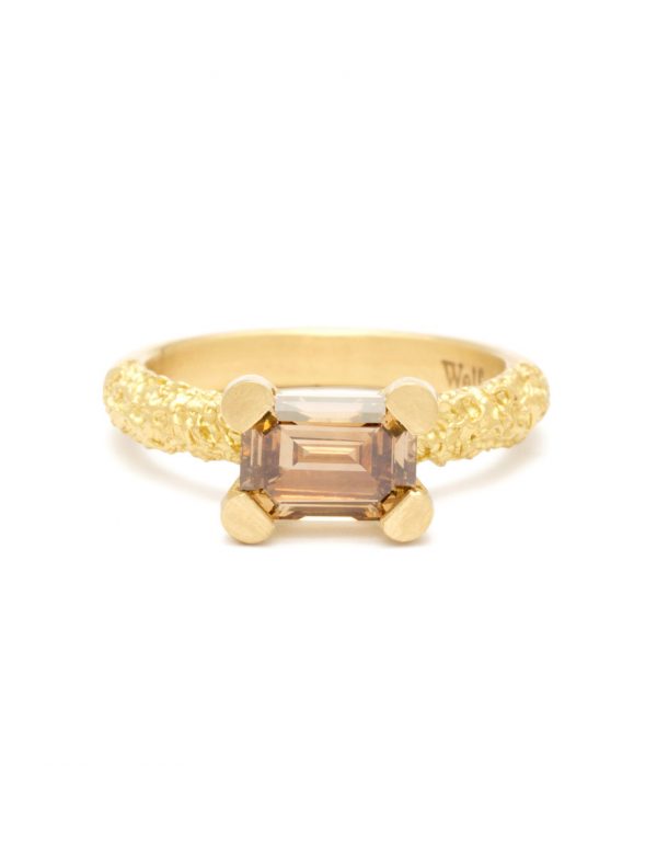 Longitude Ring – Yellow Gold & Champagne Diamond
