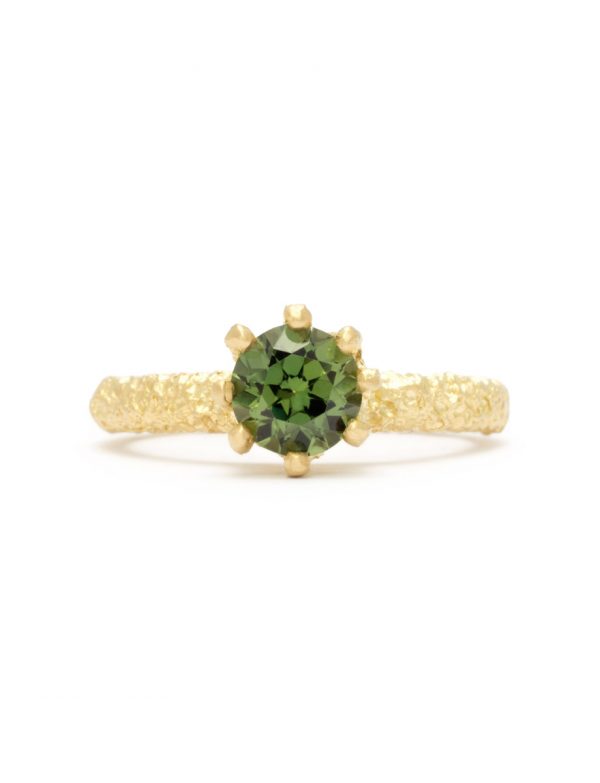 Lost Crown Ring – Yellow Gold & Green Sapphire