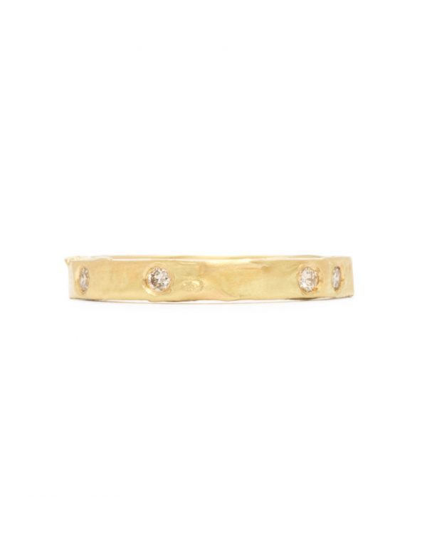 Melted Ring – Yellow Gold & White Diamonds