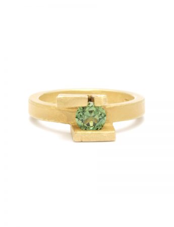 Offcut #18 Ring- Patinated Gold & Green Sapphire