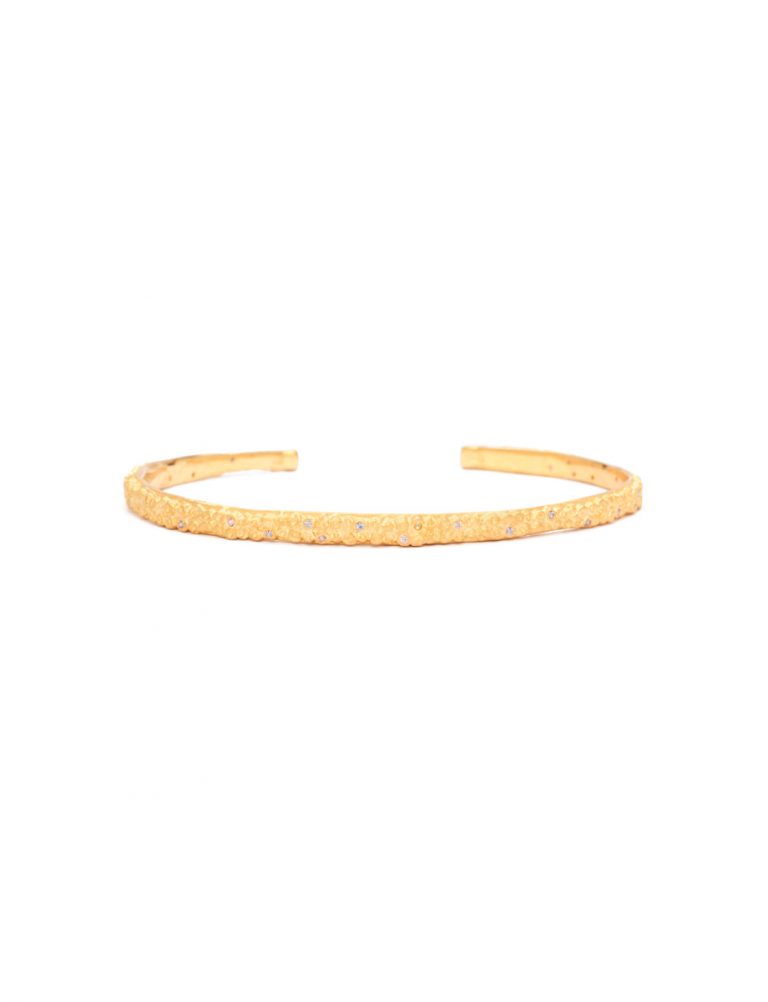 Estrid Bangle – Gold Plated Silver & Pink Sapphires