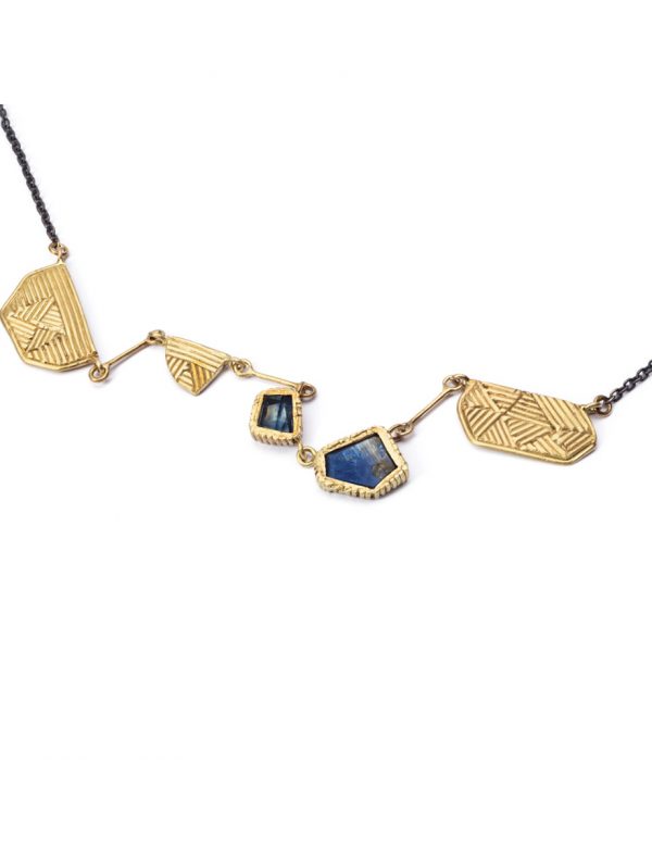 Sol Necklace – Yellow Gold, Silver & Sapphires