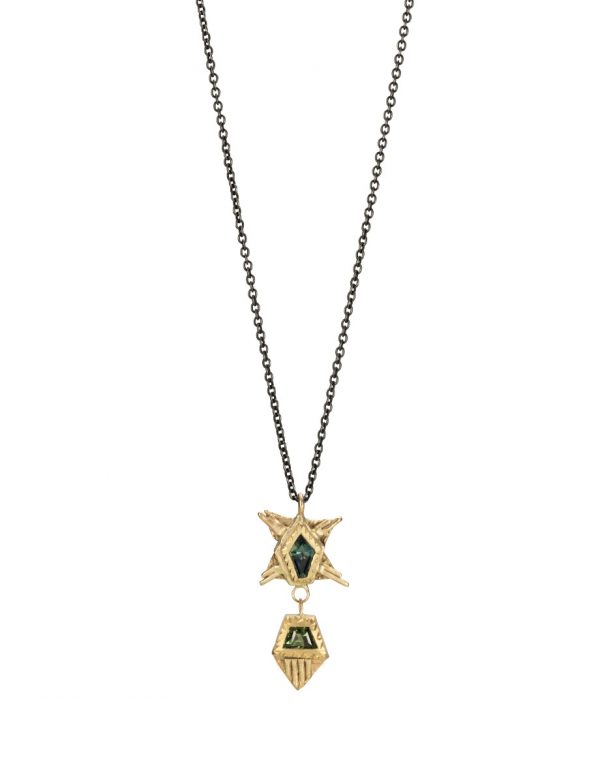 Ostosia Pendant – Gold & Blue Sapphires