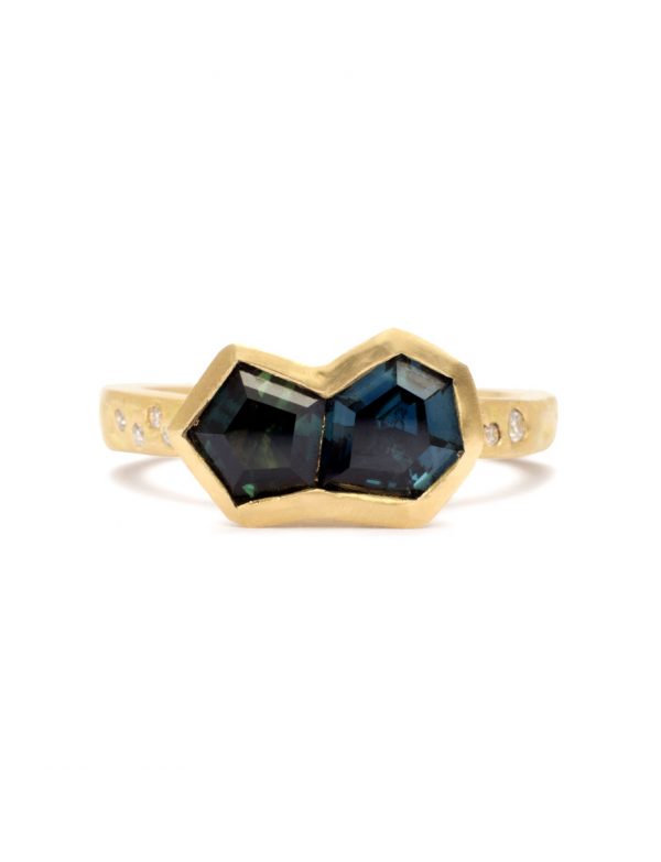 Petra Duo Ring – Freeform Sapphires & Diamonds