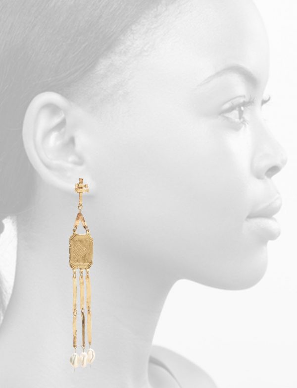 Santa Magdalena Earrings – Yellow Gold & Keshi Pearls