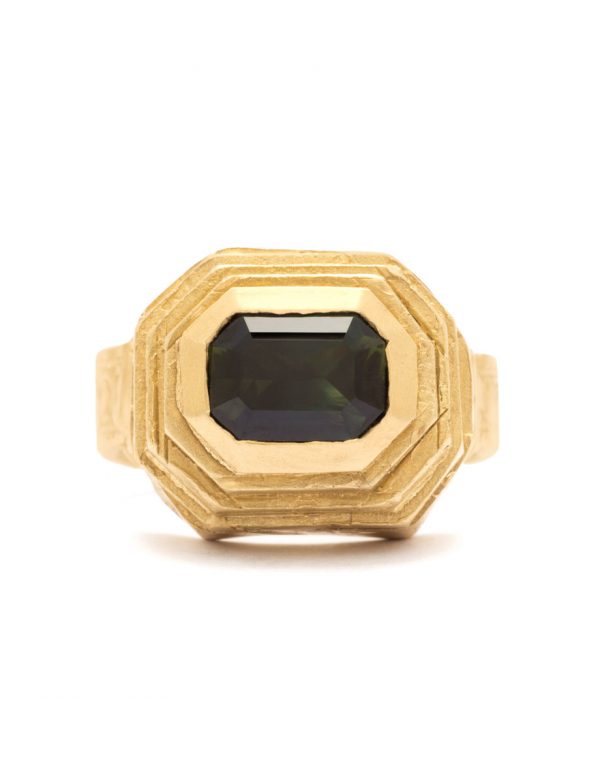 Sacro I Ring – Yellow Gold & Parti Sapphire