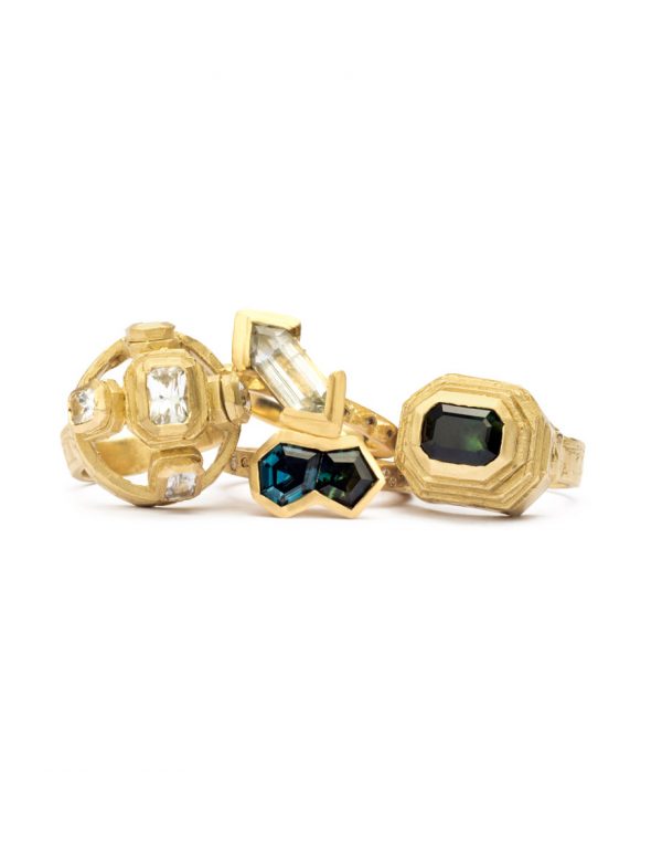 Petra Duo Ring – Freeform Sapphires & Diamonds
