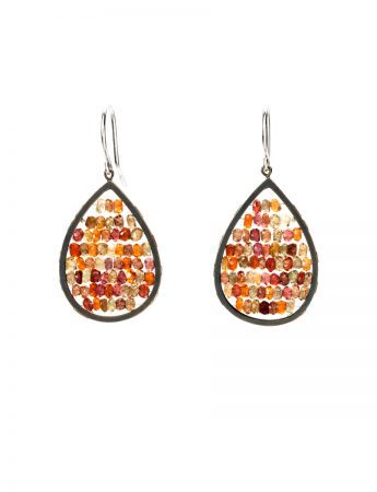 Teardrop Reef Earrings – Silver & Tandru Sapphire Beads