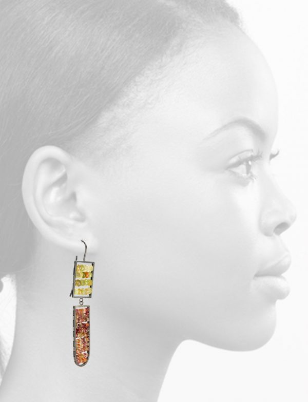 Reef Earrings – Green Garnet & Tandru Sapphire