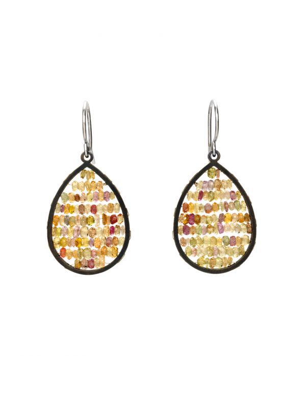 Teardrop Reef Earrings – Pink and Green African Sapphires