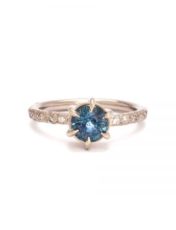 Ocean Anemone with Sea Foam Ring – Sapphire