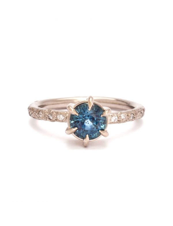 Ocean Anemone with Sea Foam Ring – Sapphire