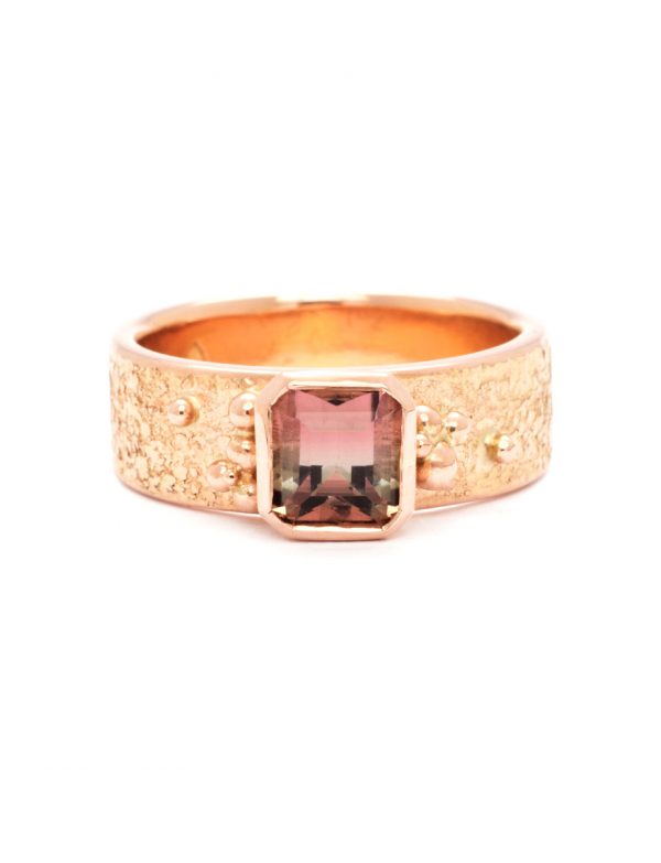 Sunset with Stars Ring – Watermelon Tourmaline