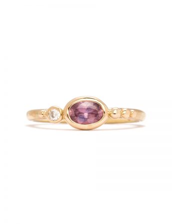 Sunset with Venus Rising Ring – Pink Sapphire & Diamond