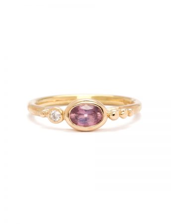 Sunset with Venus Rising Ring – Pink Sapphire & Diamond